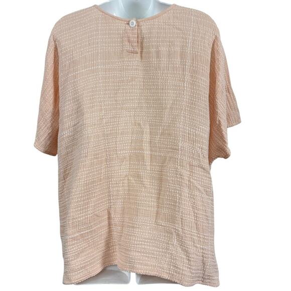 J Jill Pure Pink Blush Dolman Short Sleeve Oversized Embroidered Cotton Top L - Picture 13 of 16